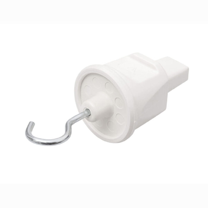 Illu Flachbandkabel Endstück Weiss IP44 mit Befestigungshaken für Flachleitung H05RNH2-F 2x1,5 mm²