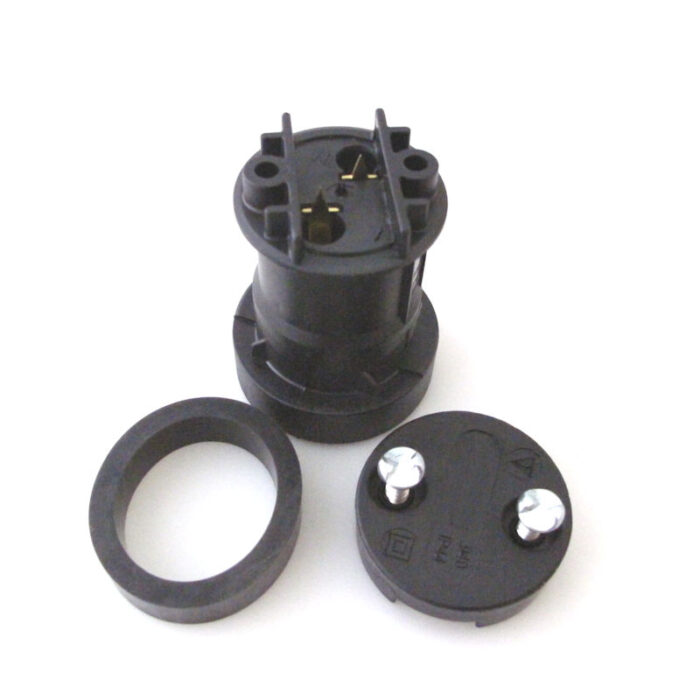 Illu Fassung E27 Thermoplast mit Anschraubdeckel 1er Set incl. Dichtring für Flachleitung H05RNH2-F 2x1,5 mm²