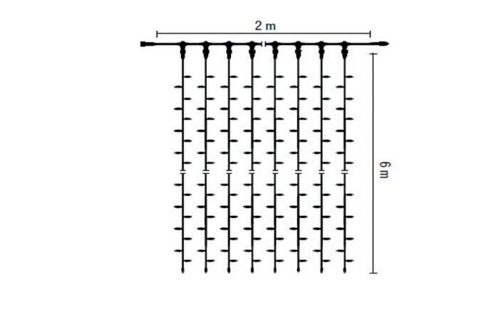 MK 019-333 LED Drape Lite 1200 - 230 V - Lichtvorhang 2x6 Meter - 1200 Warmweisse LED - Koppelbares System IP 67 – Bild 4