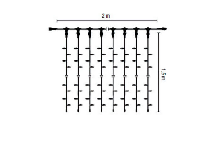 MK 019-329 LED Drape Lite 300 - 230 V - Lichtvorhang 2x1,5 Meter - 300 Warmweisse LED - Koppelbares System IP 67 – Bild 3